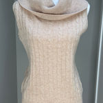 Sacoor Brothers Lambswool Sweater Vest Womens Large Beige Cable Knit Brown Photo 0