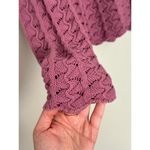 Charter Club Large 100% Cotton Pink Sweater Scallop Open Knit Crochet Photo 3