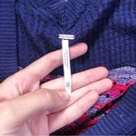 Free People • Copenhagen thermal knit top balloon sleeve mixed media navy red Photo 4