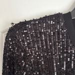 Vera Wang  Black Sequin Long Sleeve Dress Photo 6
