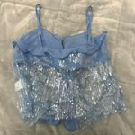 Boutique Going Out Y2K Sequin Sparkle Ruffle Cami Tank Top Photo 5