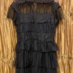 Cute Ruffled Mini Dress Black Size L Photo 2