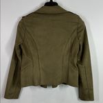 Catherine Malandrino  olive green faux leather moto jacket size small NEW Photo 3