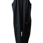 Racer back onesie NWOT black long pants two pockets adj straps sz small Photo 0