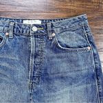 Free People We The Free • FP Rugged A-Line Denim Miniskirt raw hem frayed distressed Photo 4