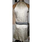 &merci Womens 2 NWT New Italy Designer Merci Silk Dress 38 IT Belt Sleeveless Tan Gray Photo 5