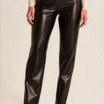 Abercrombie & Fitch 90s Straight Ultra High Rise Vegan Leather Pants Black 31/12 Photo 3