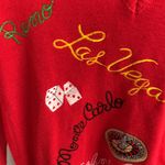 Vintage Gambling Las Vegas Atlantic City Embroidered Sweater Size M Red Size M Photo 1