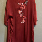 Honey Belle NWT NEW Red Hummingbird Floral Kimono Robe Photo 0