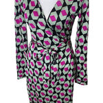Diane Von Furstenberg  alame Julian teal pink black wrap  Sz 2 dress Photo 0