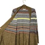 YA Los Angeles Striped Colorful Long Cotton Womens Large Cardigan Photo 1