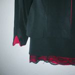 Jessica Howard  14P Sexy Skirt Suit Black Red Accent Lace Petite Photo 1