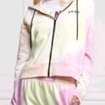 DKNY Pink and White Tie-Dye Hoodie Like new women size small Photo 0