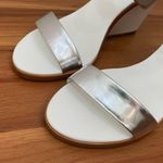 Kate Spade New York White & Silver Wedge Ankle Strap Sandals Size 5.5 Photo 9
