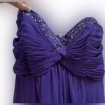 David's Bridal Beautiful PURPLE SHEER LONG CHIFFON DRESS WITH 
SWEETHEART NECKLINE Photo 0