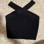 Aritzia  Sculpt Knit Criss Cross Cropped Black Tank- Size Small Photo 3