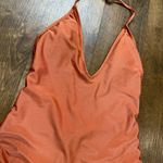 Mosmann Australia One Piece Swimsuit Sz Medium Shimmer Orange Deep Vneck Photo 3