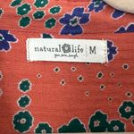 Natural Life  Oversized Button-Down Shirt Dress Tunic Floral Boho Medium Cotton Photo 2