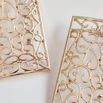 Anthropologie New! Anthro Gold Lattice Earrings Photo 3