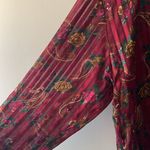 Victoria's Secret Vintage  Gold Label Satin Sheer Rose Print Robe Pajama Nightgown Photo 3