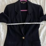 ST. JOHN BASICS Black Santana Knit Long Sleeve Gold Buttons Blazer Size 2 Photo 8