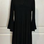 MSK RHIBESTONE COLLAR BLACK BELL SLEEVE DRESS V NECK CUT OUT Photo 0