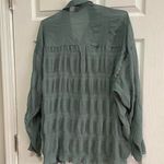 Missguided Oversized Shirt Dress Crinkle Texture‎ Sheer Sage Green US 6 Photo 5