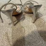 Journee Collection Women's Silver High Heel Sandals with Rhinestone Bow Accent Photo 6