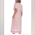 Cabana Life Napa Tie Waist Tassels Coral Orange White Midi Dress Size SMALL Photo 4