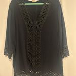 Lagaci Black Crochet Trim Swim Coverup Size M Photo 0