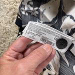 Mango MNG Floral Print Button Front Shirt Dress Black Cream XL Photo 8