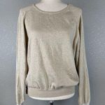 J. McLaughlin Womens Contrast Sweater Size XL Beige Gray Cotton Modal Elbow Patch Photo 0