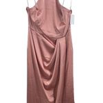 After Six  Charmeuse Halter Midi Dress 6829 Desert Rose Size 14 New Photo 0