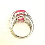 Pink CZ Cocktail Ring 925 Sterling Silver Photo 7