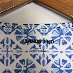 Lands' End Land’s End Women’s Blue White Geometric Print Long Sleeve Rash Guard Photo 4