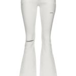 SER.O.YA Low Rise Flare White Distressed Raw Hem Jeans NWT sold out Size 29 Photo 2