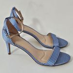 Kelly & Katie  Blue Stiped Satin Heeled Sandals Size 10 Photo 2