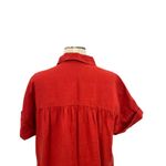 J.Crew  Relaxed-Fit Linen Shirt-Dress Short Sleeve Button Down Red Size Large Photo 7