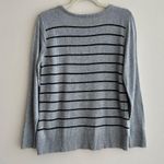 Miami Black Striped Crewneck Grey Pullover Sweater, Tulip Front, Size Medium Photo 11