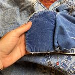 80s VINTAGE PRETTY BLEU RHINESTONE DENIM BUTTON UP BLOUSE Blue Size M Photo 4