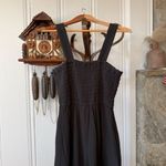 Quince  100% Organic Cotton Gauze Smocked Wide Leg Black Jumpsuit Photo 7