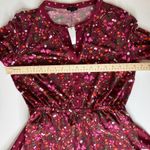Talbots NWT  Floral Belted Midi Dress Burgundy Small Burgundy Stretch Comfy Chic Photo 8