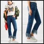 3x1 💕💕 Straight Crop Fringe Jean Button Fly High Waisted Cropped ~ Lima 27 NWT Photo 1