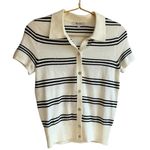 Madewell  Women’s Lightweight Spring cardigan collared sweater. XXS.‎ Black/cream Photo 1