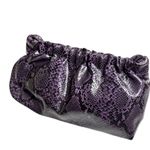 Bueno Whimsi Goth Purple Black Snake Shiny Faux Leather Shoulder Bag Clutch Purse VTG Photo 3