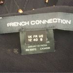 French Connection  Beaded Shift Dress Sheer Back Navy Blue Size 8 Party E… Photo 8