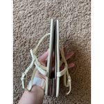 Reformation Ivory Cream Leather T Strap Thong Sandals Adjustable Ankle Strap 6 Photo 2