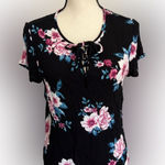 Pink Rose  -‎ Floral Tie Front Blouse Photo 0