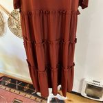 Zenana Outfitters Tiered Ruffle Rust Dress RS-8352X Babydoll Boho Chic Western Fall (2X) Photo 3