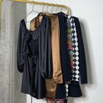 Princess Polly Nakita Long Sleeve Mini Satin Cutout Dress in Black Photo 5